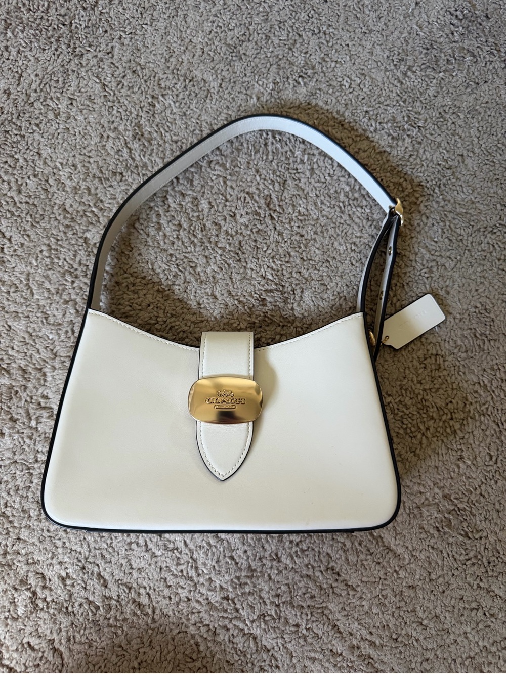 Coach Cream Leather Purse with Gold Hardware